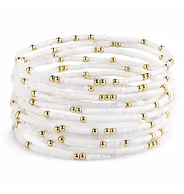 Lenny & Eva/Faire Confetti Beaded Bangle - White
