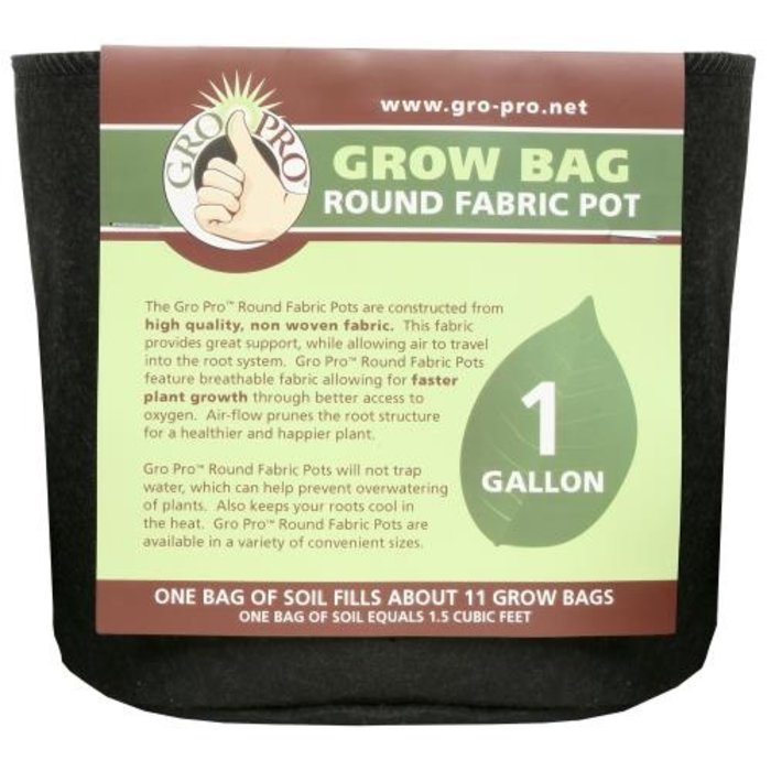Gro Pro Gro Pro Premium Round Fabric Pot 1 Gallon (160/Cs)