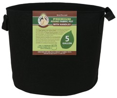 Gro Pro Gro Pro Premium Round Fabric Pot w/ Handles 5 Gallon - Black (110/Cs)