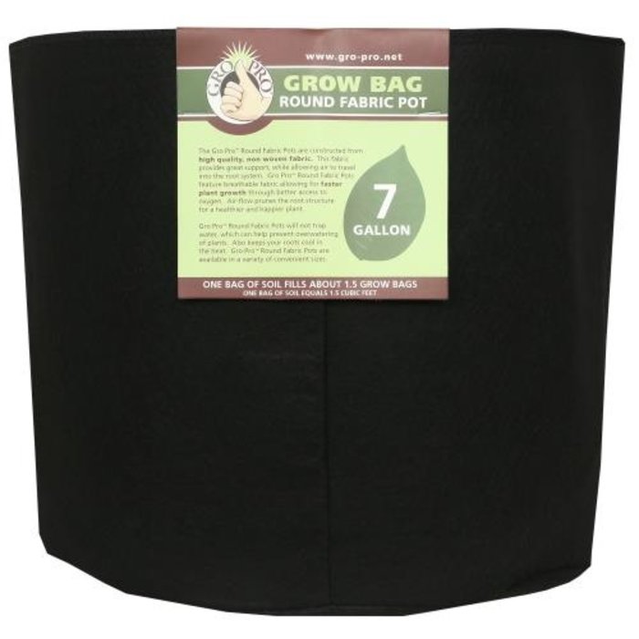 Gro Pro Gro Pro Premium Round Fabric Pot 7 Gallon (84/Cs)