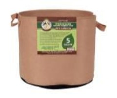 Gro Pro Gro Pro Premium Round Fabric Pot w/ Handles 5 Gallon - Tan (110/Cs)