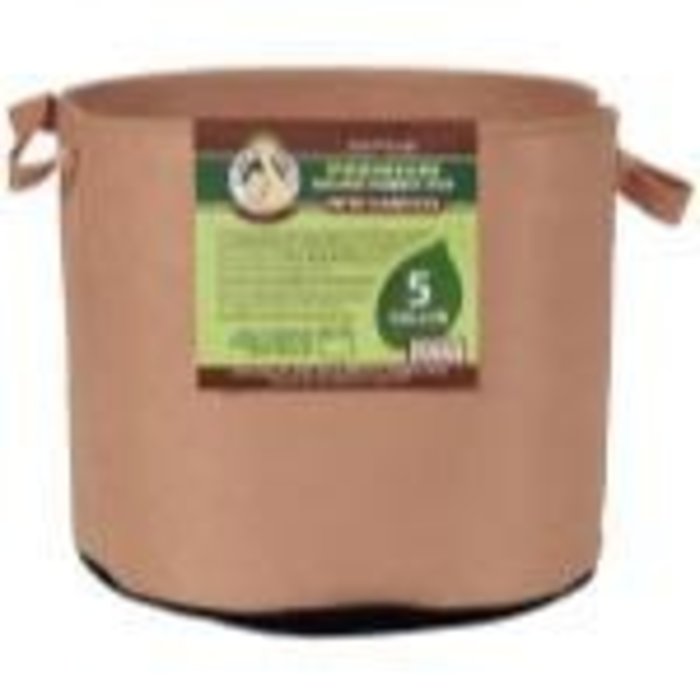 Gro Pro Gro Pro Premium Round Fabric Pot w/ Handles 5 Gallon - Tan (110/Cs)