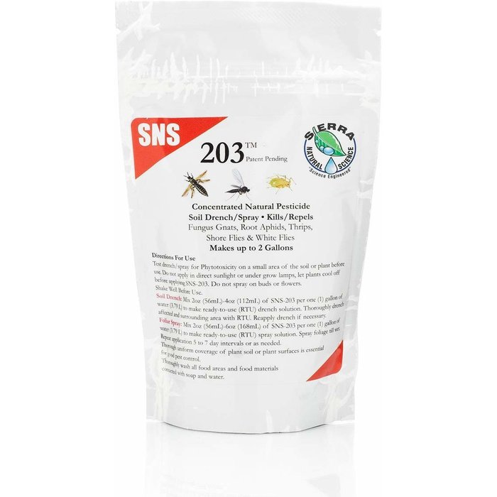 Sierra Natural Sciences SNS 203 Conc. Pesticide Soil Drench/Foliar Spray 4 oz Pouch (10/Cs)
