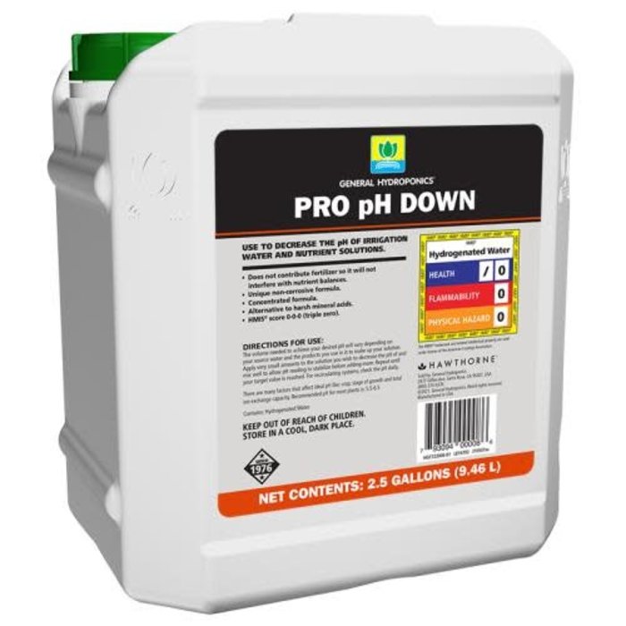 General Hydroponics - PRO pH Down 2.5 gal (2/CS)