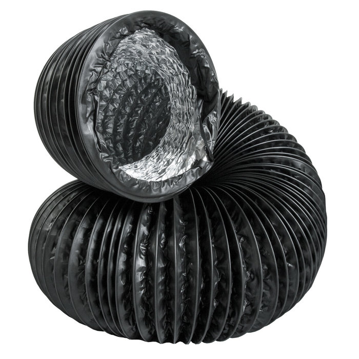 CAP - Black Lightproof Ducting w/Clamps. 6" - 25'