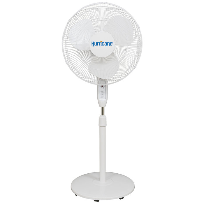 Hurricane - Supreme Oscillating Stand Fan w/ Remote - 16 in - White
