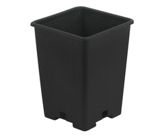 Gro Pro - Black Plastic Square Pot 5 x 5 x 7 in
