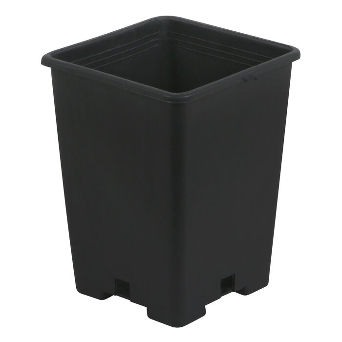 Gro Pro - Black Plastic Square Pot 5 x 5 x 7 in