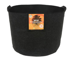 Gro Pro - Essential Round Fabric Pot w/ Handles 3 Gallon - Black
