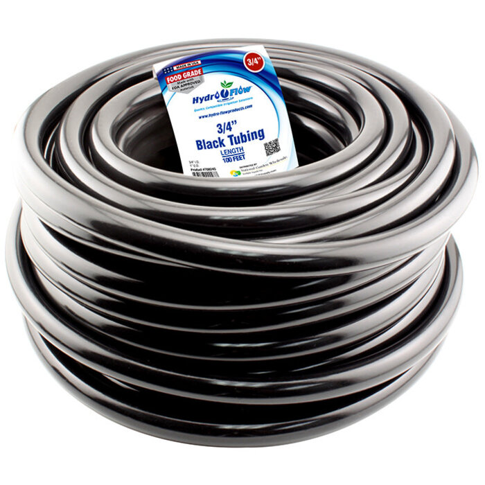 Hydro Flow - Vinyl Tubing Black 3/4 in ID - 1 in OD 100 ft Roll