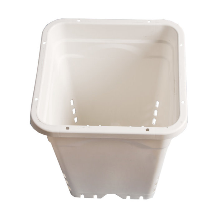 Active Aqua - 9" x 9" Square White Pot, 10" Tall,