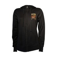 Women's Fleece FZ Black Crest Hood