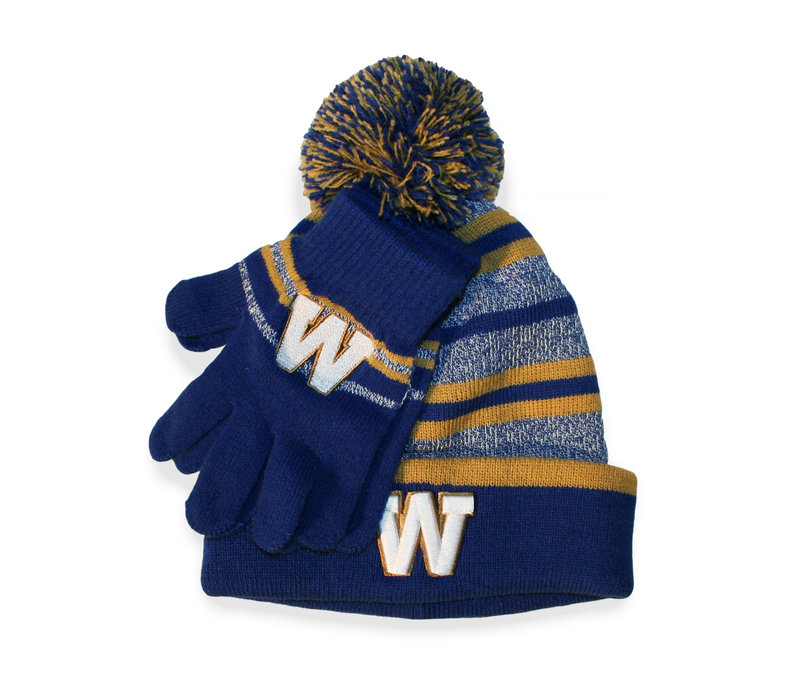 Boys Blue Bombers Toque and Glove Set 