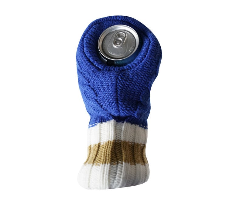 Knitted Blue Bombers Beer Koozie