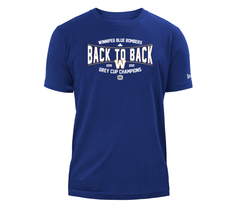 New Era Back to Back Grey Cup Champions Royal Tee