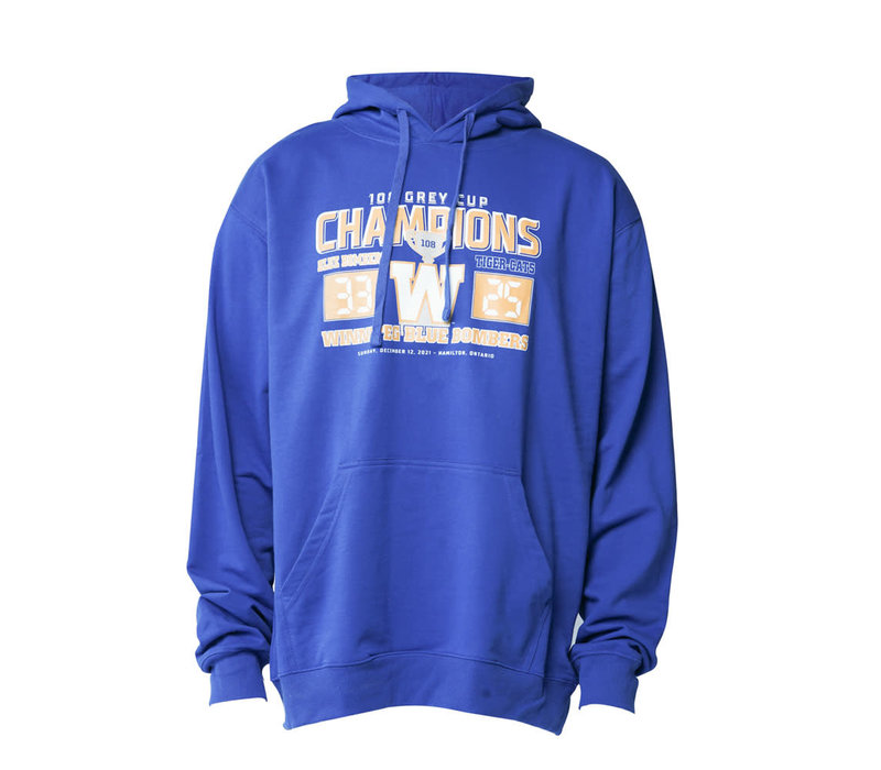 Bulletin 108th Grey Cup Champions Score Royal Hoodie