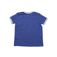 NE Boys BB Football White Cuff Royal Tee