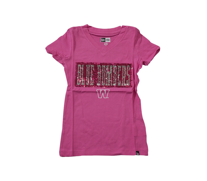 NE Girls BB Flip Sequin Pink Tee