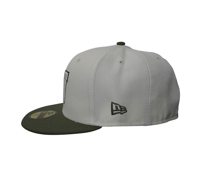 NE 5950 Fog Bowl Patch Olive Fitted Cap