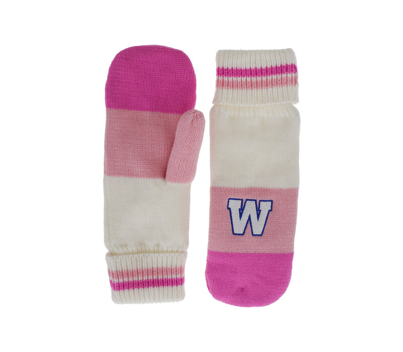 Ladies Colour Block Pink Collection Mitten