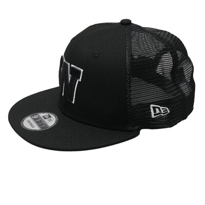 New Era 9FIFTY White Outline W Black Cap - The Bomber Store