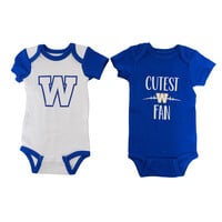 Infant 2 Pack Blue/White Bodysuit