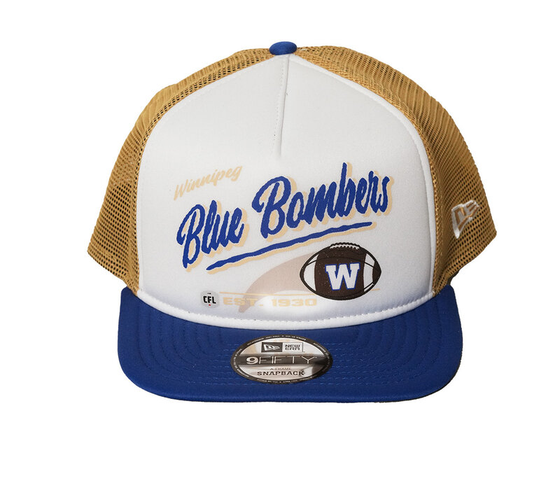 NE 950 Retro Script White/Royal/Gold Adj. Cap