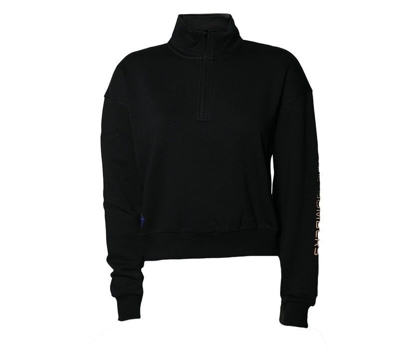Mondetta Women's Black Cropped 1/4 Zip
