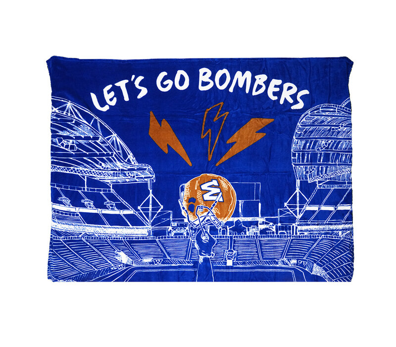 Let's Go Bombers Fleece Throw Blanket