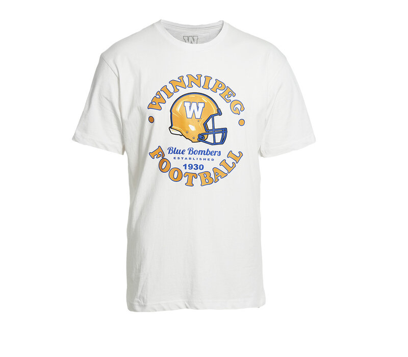 Bulletin Men's Helmet WPG Football White Tee