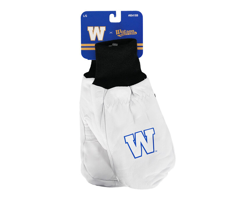 Watson White Royal Outline Leather Mitts