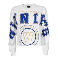 4Her Bleachers White Cropped Crew