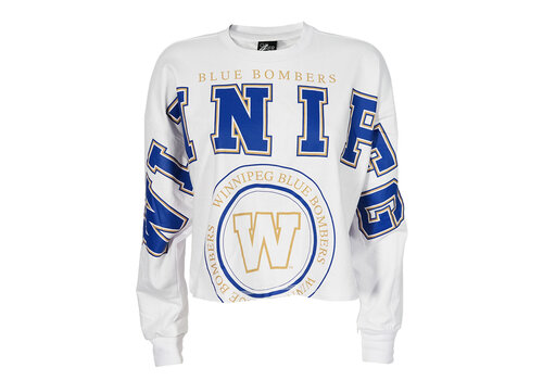 GIII 4Her 4Her Bleachers White Cropped Crew