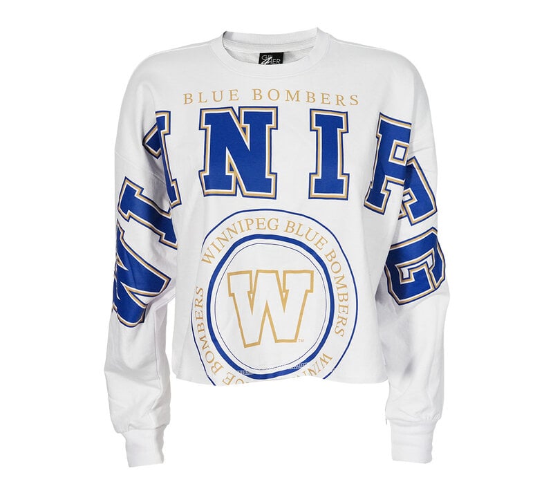 4Her Bleachers White Cropped Crew