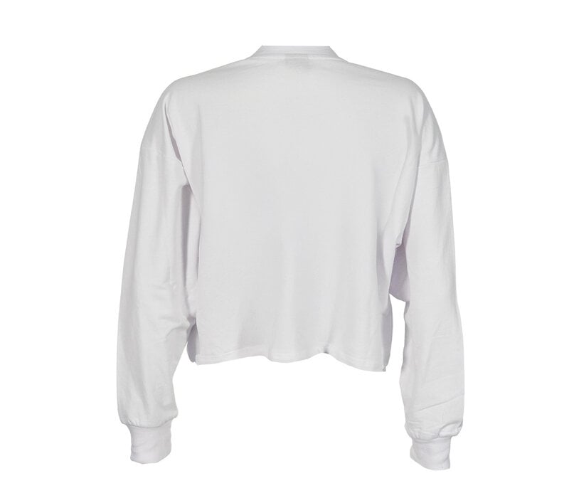 4Her Bleachers White Cropped Crew