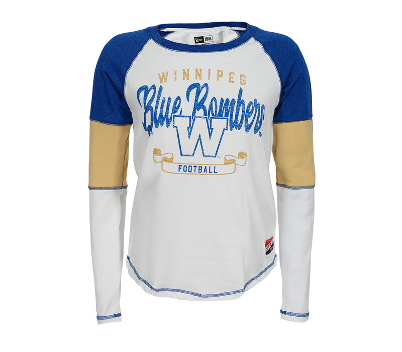 NE Women's Distress Throwback W/R/G Crew