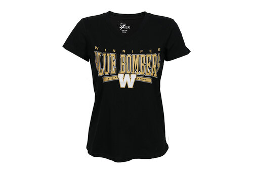 G-III for Her 4Her Cheer Dance Black V-neck Tee