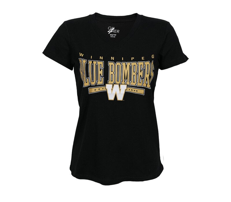 4Her Cheer Dance Black V-neck Tee