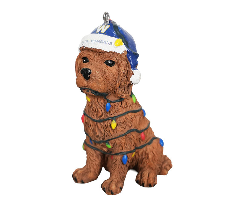 Dog wrapped in Lights Ornament