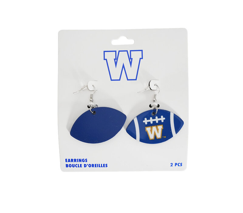 Blue Bomber Novelty Earrings