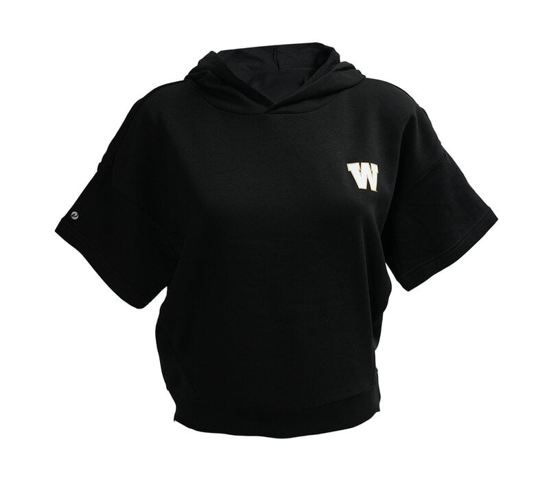 LW Women's Amber Black Cropped Hoodie
