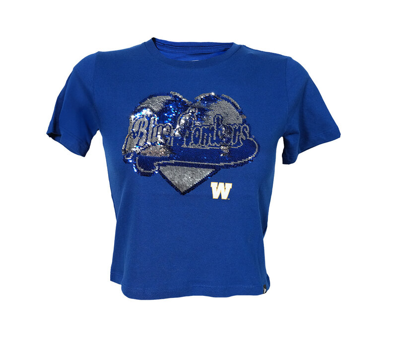 NE Girls Hart Fan Royal Game Day Tee