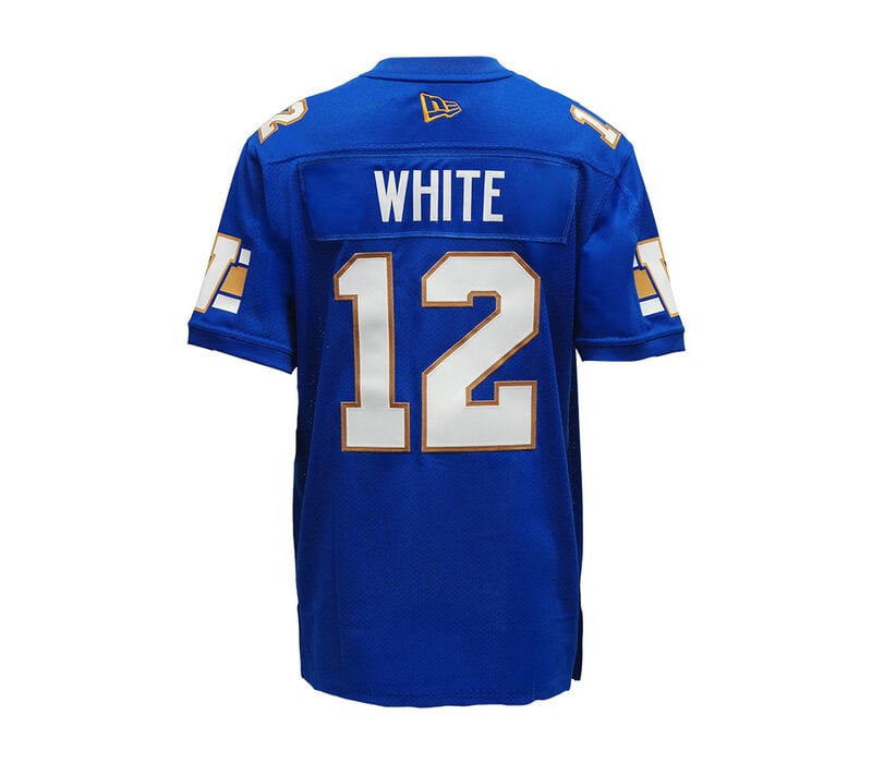 White #12 Customized Men's Home Jersey