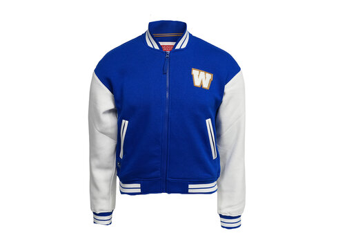 Mondetta Royal and White Bomber Jacket