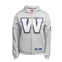 Heather Grey Full Zip First Down Hoodie