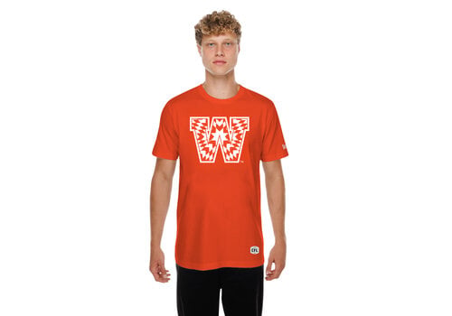 New Era NE Star Blanket White on Orange Tee