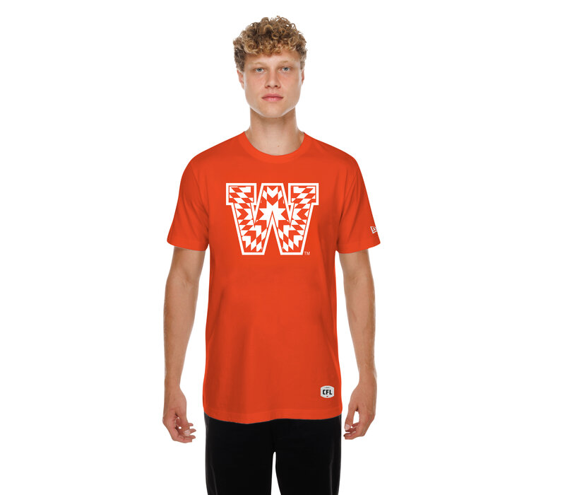NE Star Blanket White on Orange Tee