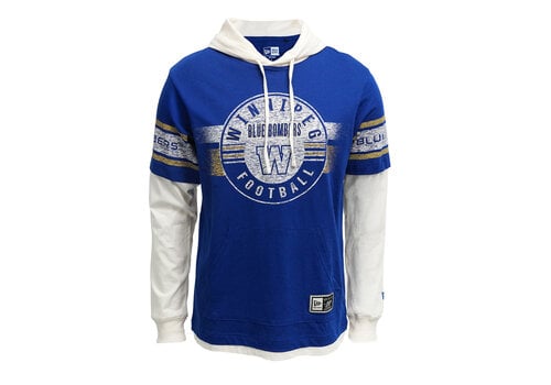 New Era NE Men's H3 Team Add Twofer Royal/White Hooded Long Sleeve