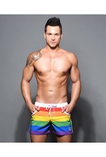 Andrew Christian Pride Stripe Swim Shorts Rainbow - GET BOOKED