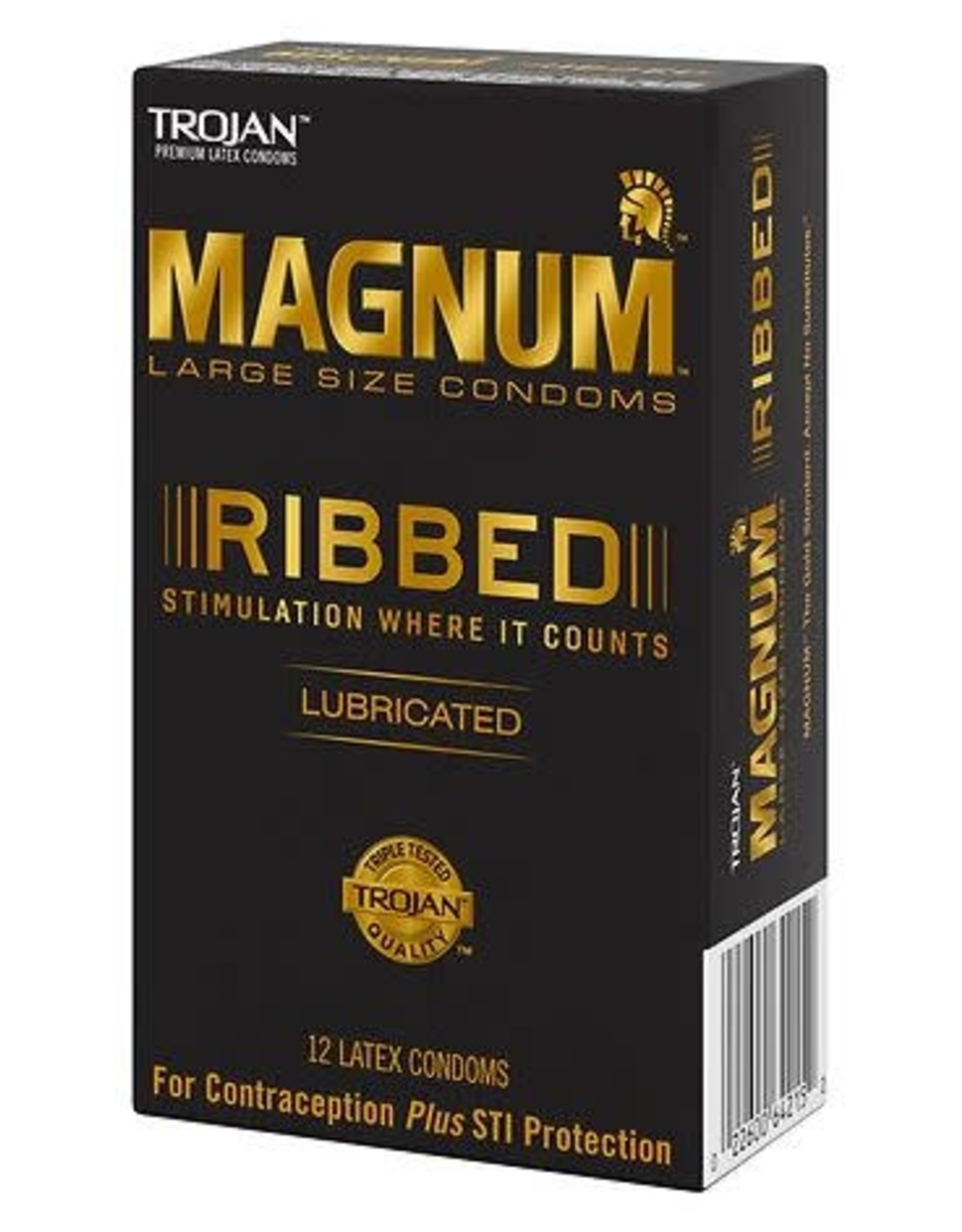 Trojan Magnum Ribbed 12 pack 1164215 - GET BOOKED